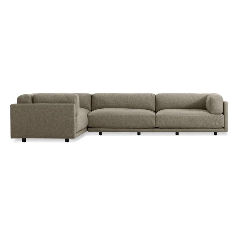 The Sunday L Sectional Sofa by Blu Dot in sanford black with left chaise.