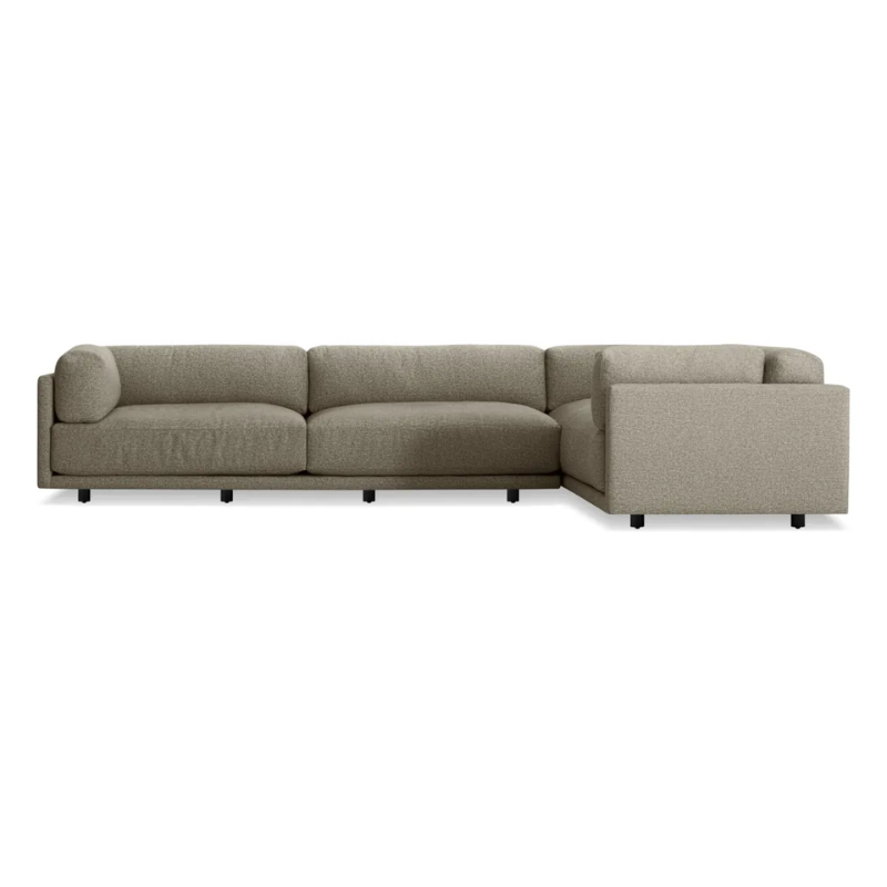 The Sunday L Sectional Sofa by Blu Dot in sanford black with right chaise.