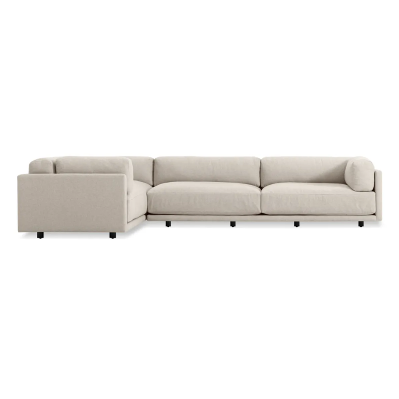 The Sunday L Sectional Sofa by Blu Dot in sanford linen with left chaise.