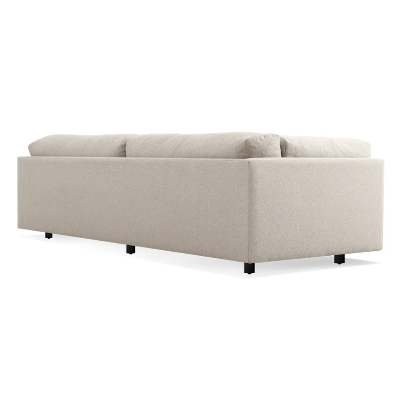 The Sunday 102 inch Sofa from Blu Dot in sanford linen rear