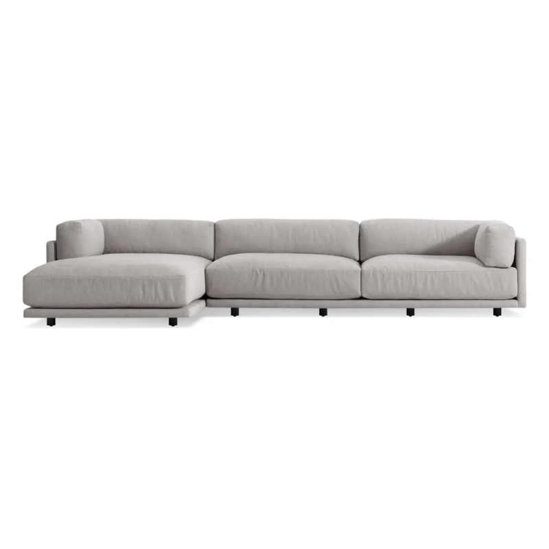 The Sunday Sofa with Chaise by Blu Dot in agnew grey with left chaise.