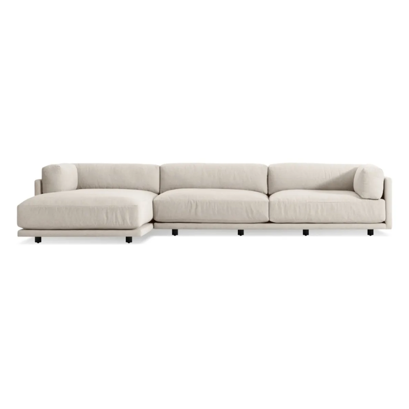 The Sunday Sofa with Chaise by Blu Dot in sanford linen with left chaise.