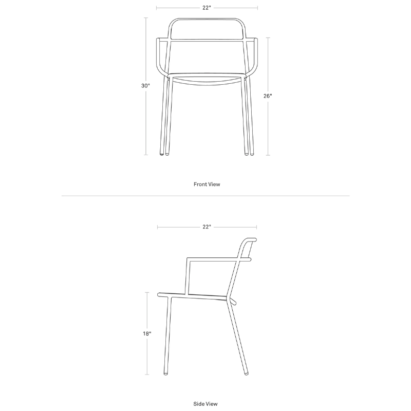The Trim Armchair from Blu Dot dimensions.