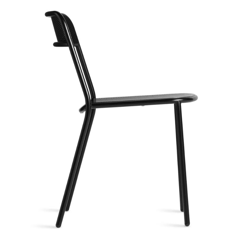 The Trim Chair from Blu Dot in black from the side.