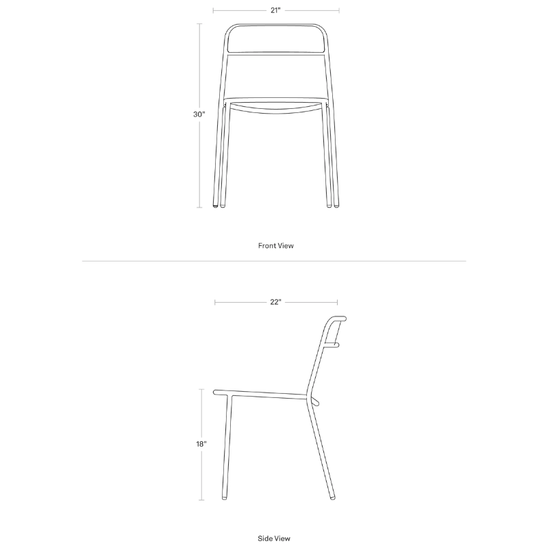 The Trim Chair from Blu Dot dimensions.