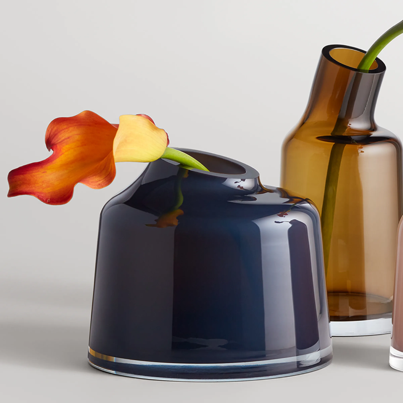 The Variant Large Glass Vase from Blu Dot close up.