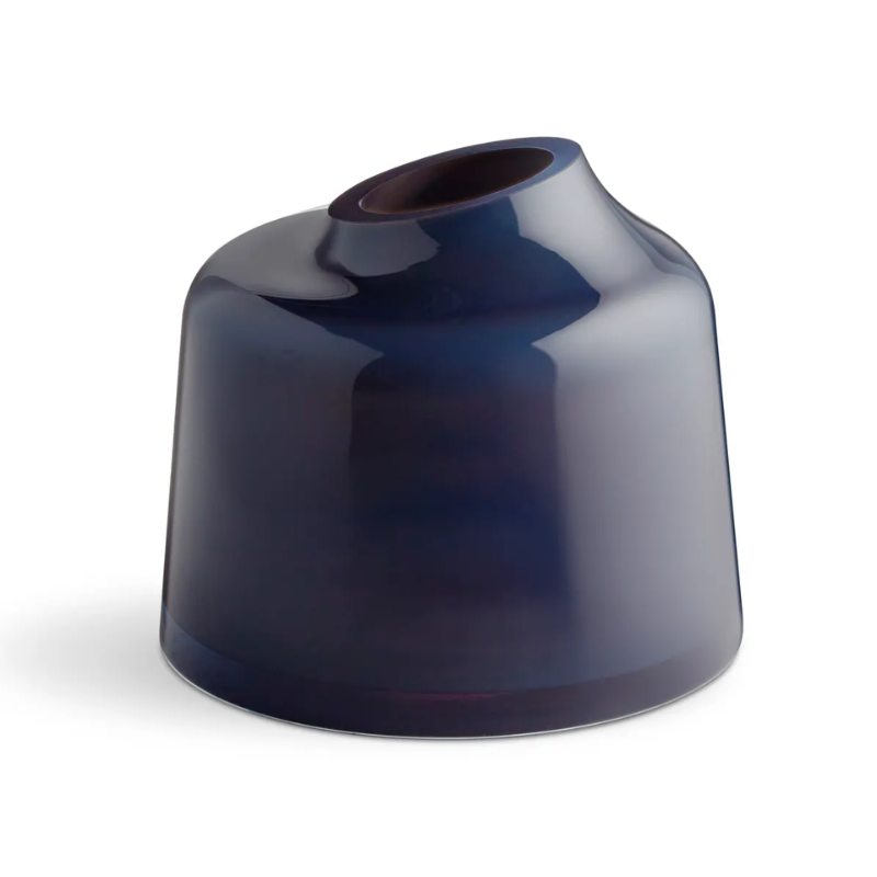 The Variant Large Glass Vase from Blu Dot from a high angle.