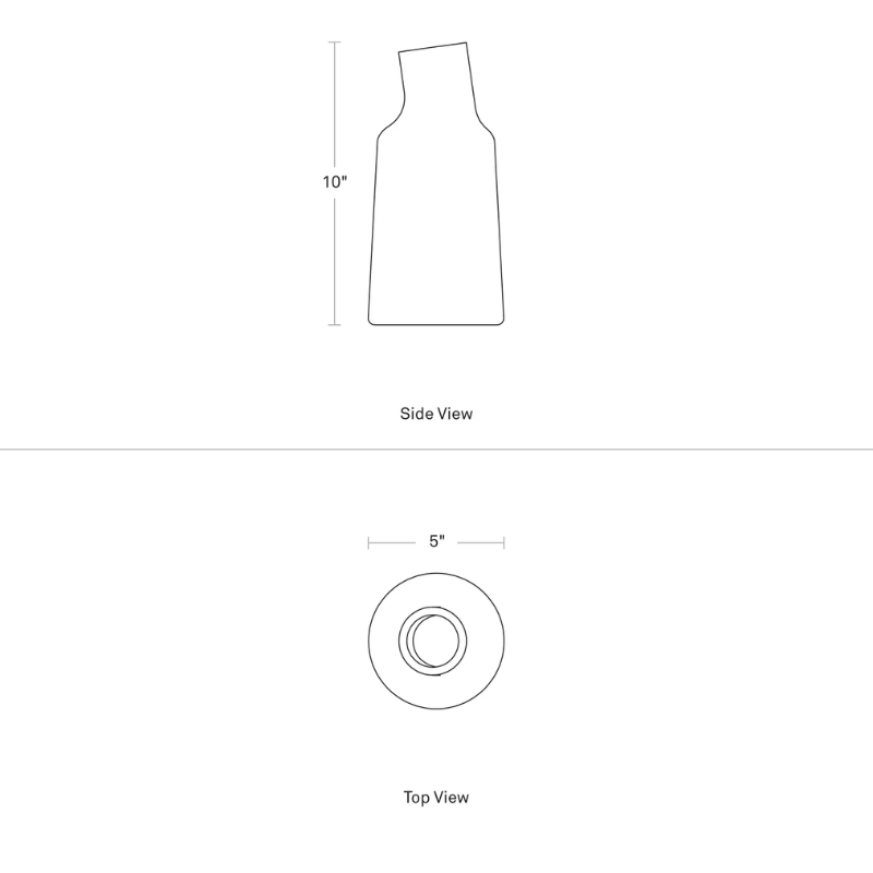 The Variant Medium Glass Vase from Blu Dot dimensions.