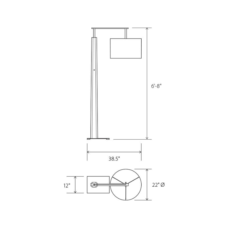 The Altus Floor Lamp from Cerno dimensions.