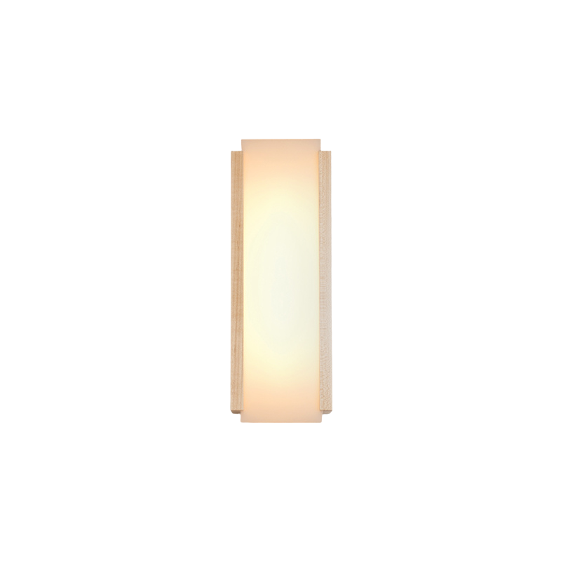The Capio Sconce from Cerno in maple from the front.