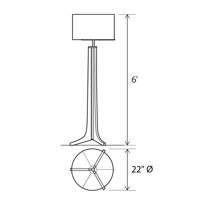 The Forma Floor Lamp from Cerno dimensions. all-groups