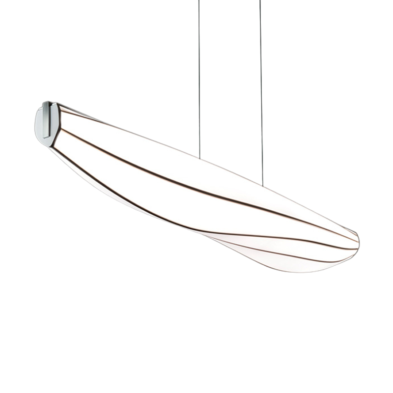 The Lenis Linear Pendant from Cerno in brushed aluminum.