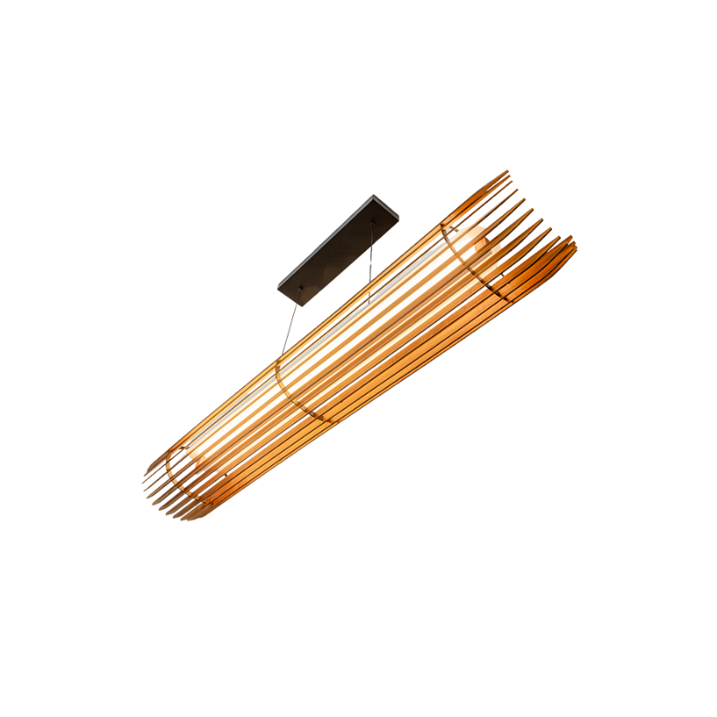 The Lex Linear Pendant from Cerno in walnut from the bottom.