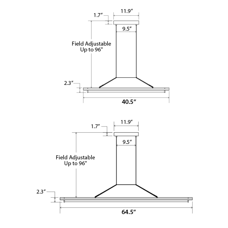 The Penna Linear Pendant from Cerno dimensions. all-groups