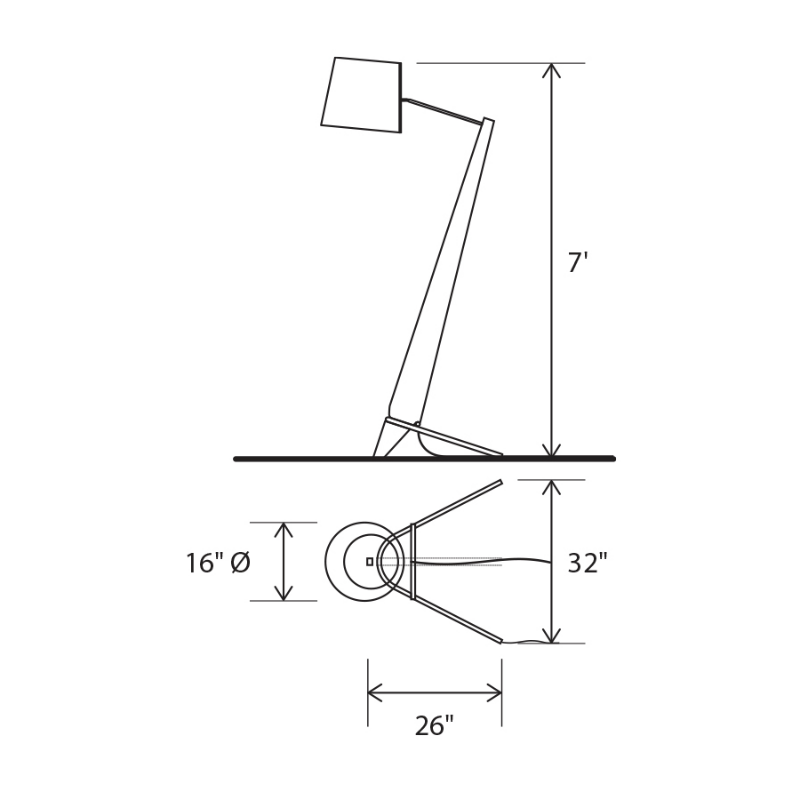 The Silva Giant Floor Lamp from Cerno dimensions. all-groups