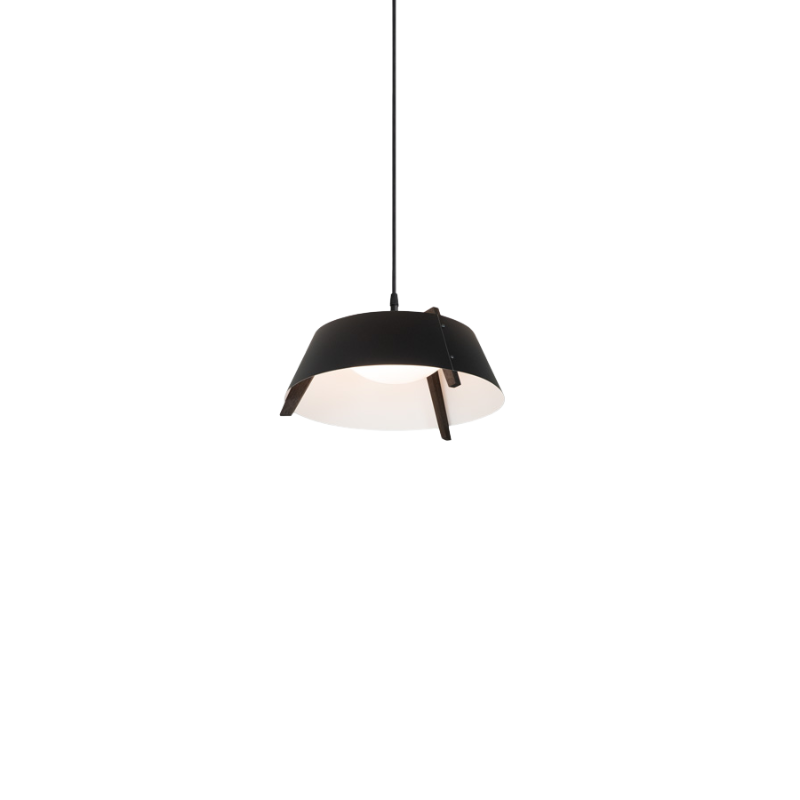 The Small Casia Pendant from Cerno in dark stained walnut.