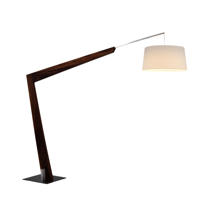 The Valeo Floor Lamp from Cerno in dark stained walnut.