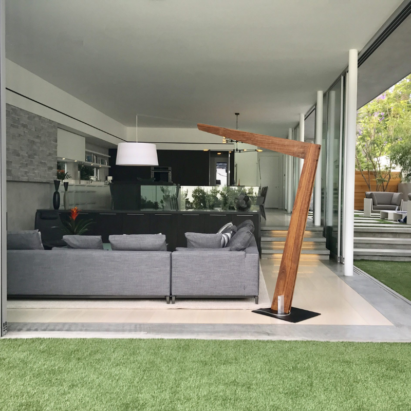 The Valeo Floor Lamp from Cerno in walnut in a living space.