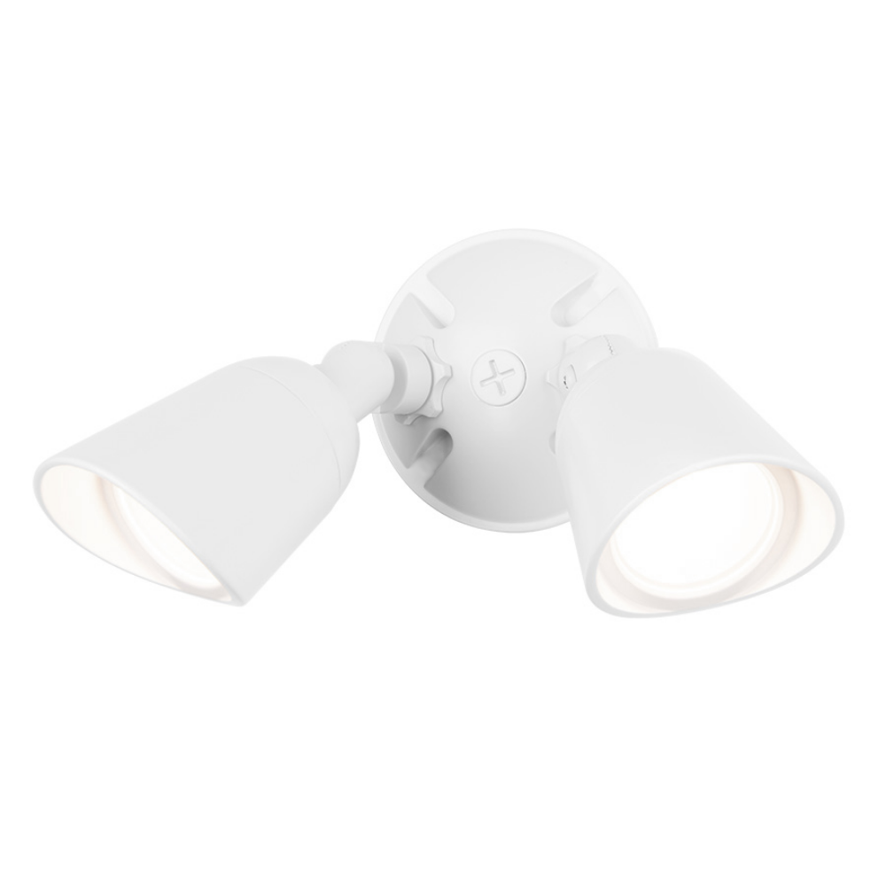 The Endurance Double Spot Wallpack Luminaire in Architectural White