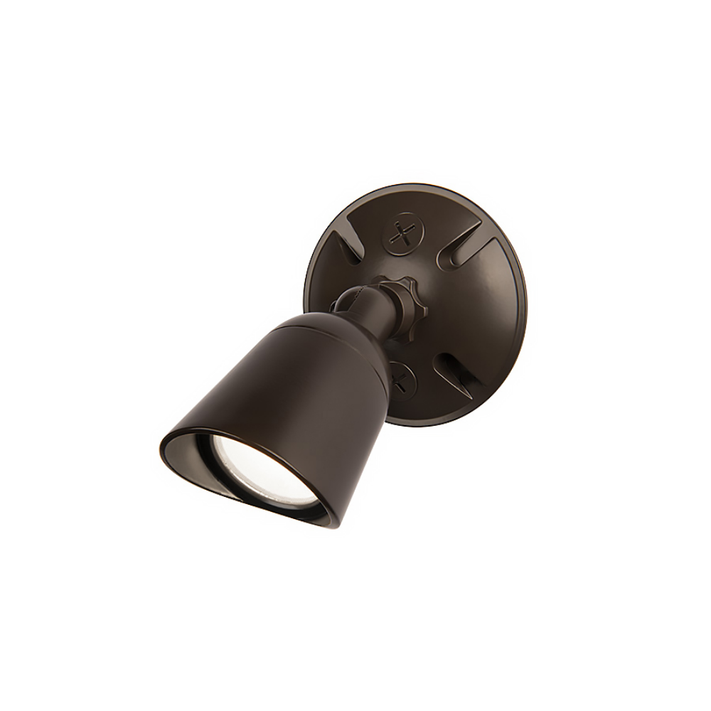 The Endurance Single Spot Wallpack Luminaire by WAC Lighting in Architectural Bronze.