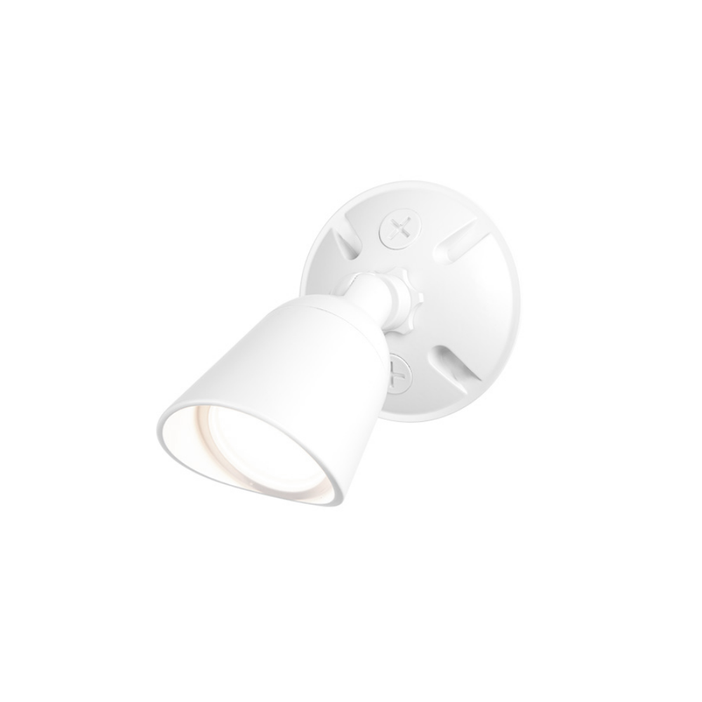 The Endurance Single Spot Wallpack Luminaire by WAC Lighting in Architectural White.