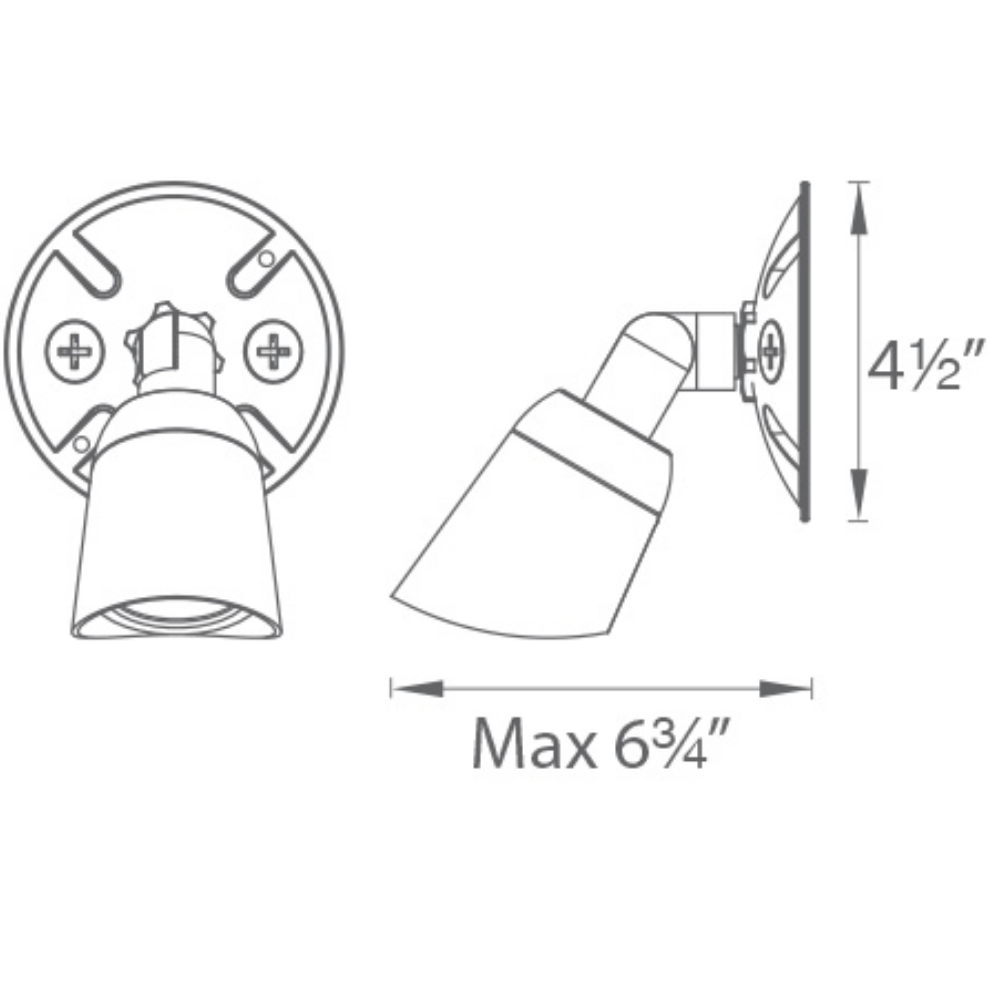 The Endurance Single Spot Wallpack Luminaire by WAC Lighting dimensions.