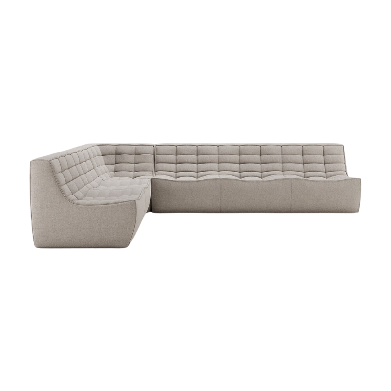 The N701 Modular Square Corner Sofa 2-3 Left from Ethnicraft in Ecru eco fabric.