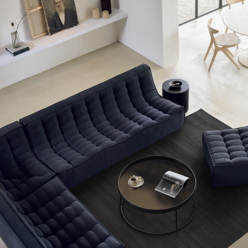 The N701 Modular Square Corner Sofa 2-3 from Ethnicraft in graphite eco fabric in the living room. all-groups