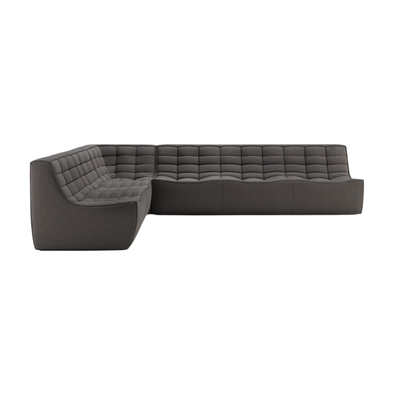 The N701 Modular Square Corner Sofa 2-3 Left from Ethnicraft in dark grey standard fabric.