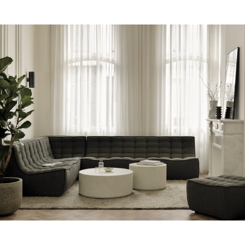 N701 Large sofa configuration with square corner by ethnicraft in moss eco upholstery in a living room