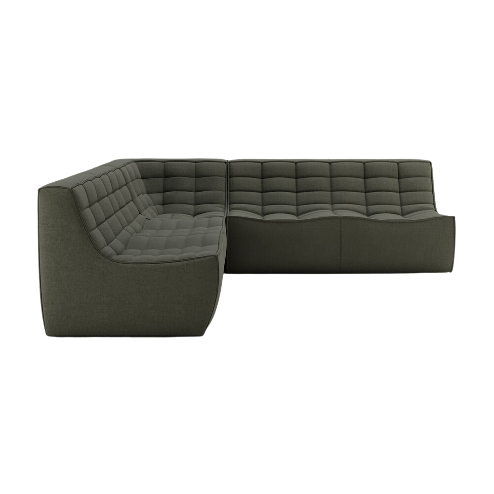 The N701 Modular Square Corner Sofa 2-2 Moss Eco Fabric Left from Ethnicraft.