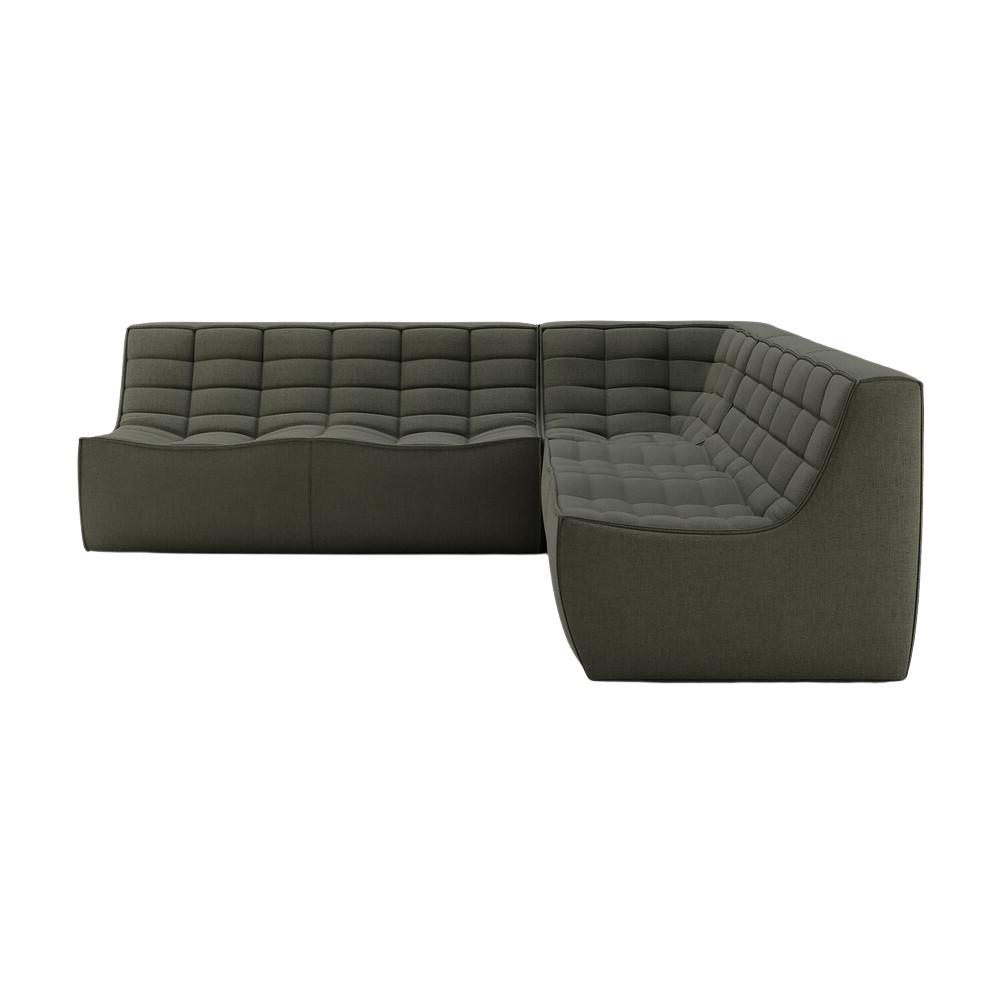 The N701 Modular Square Corner Sofa 2-2 Moss Eco Fabric Right from Ethnicraft.