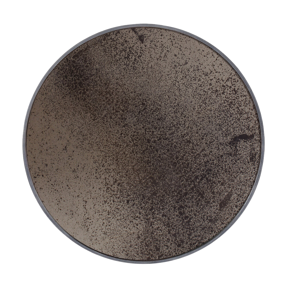 Aged Wall Mirror Round in Bronze by Ethnicraft