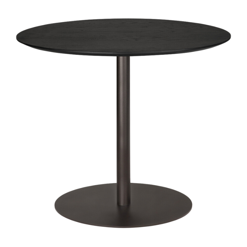 The Blend Dining Table from Ethnicraft in black oak front 35.5 inch