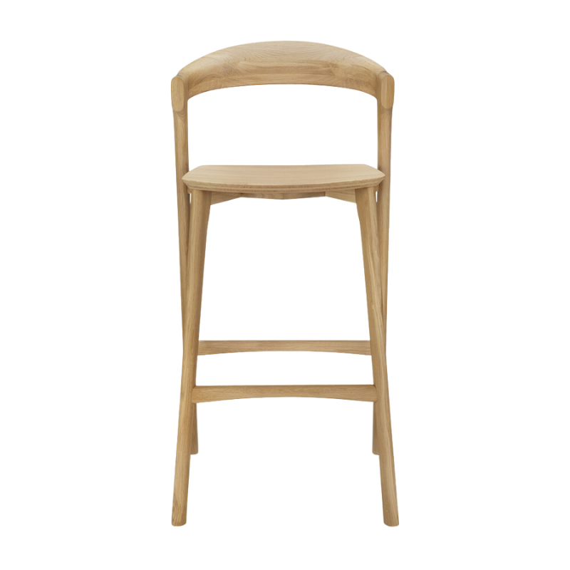 The Bok Bar Stool by Ethnicraft from the front.