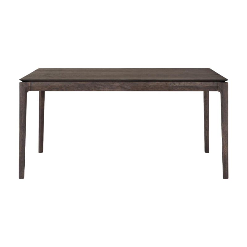 The 63 to 96 inch Bok Extendable Dining Table from Ethnicraft in brown oak.