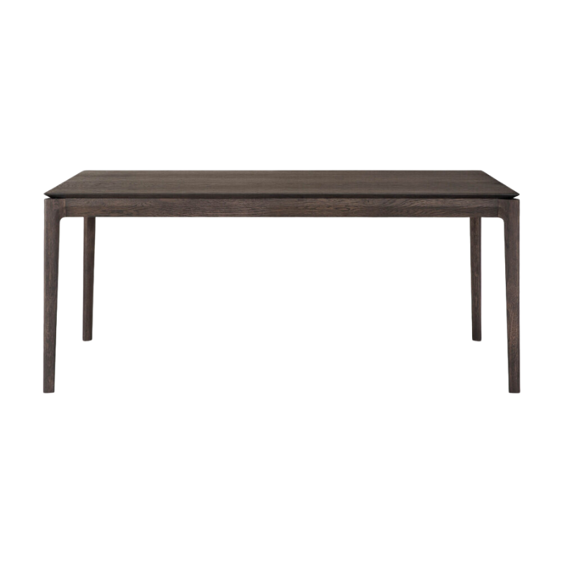 The 71 to 110 inch Bok Extendable Dining Table from Ethnicraft in brown oak.