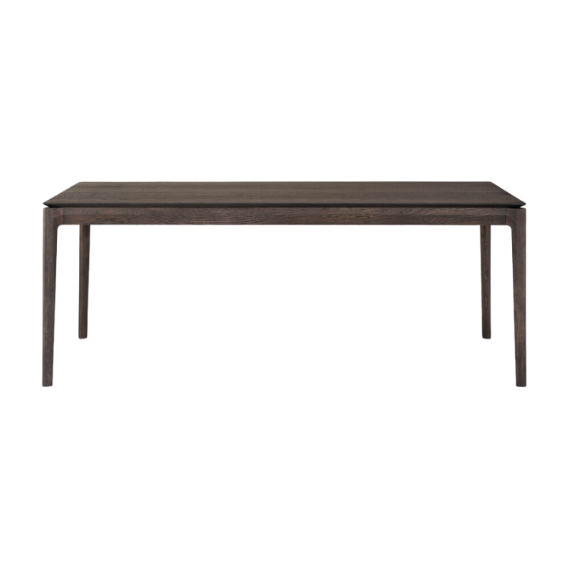 The 79 to 118 inch Bok Extendable Dining Table from Ethnicraft in brown oak.