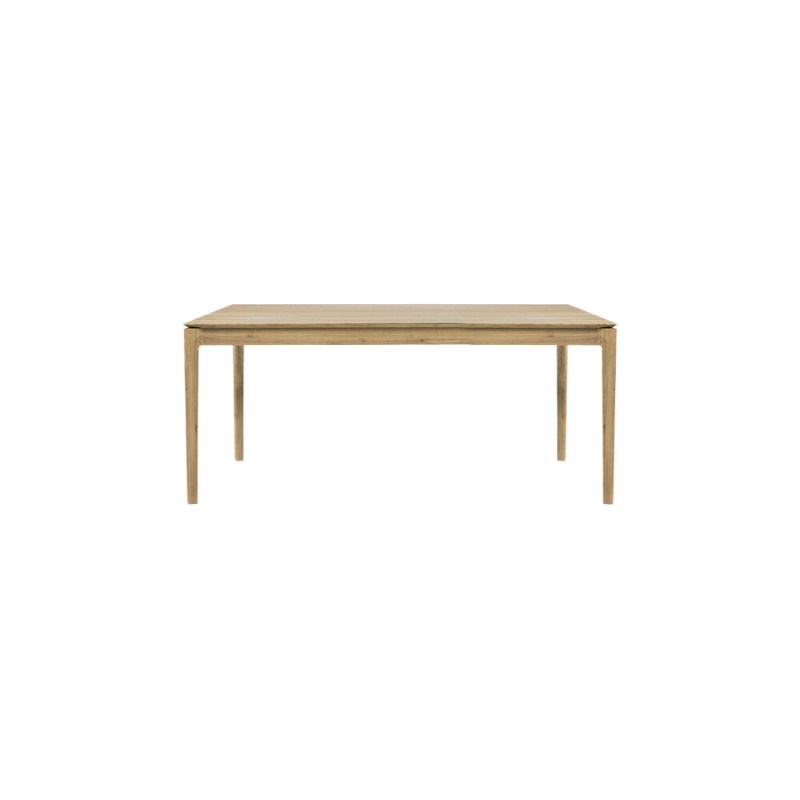 The 71 to 110 inch Bok Extendable Dining Table from Ethnicraft in oak.