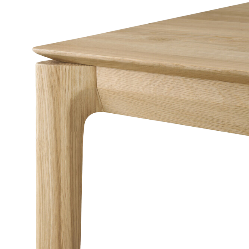The Bok Extendable Dining Table from Ethnicraft in oak in detail.