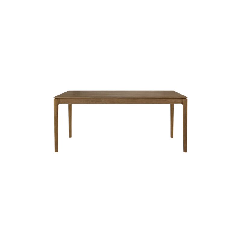 The 71 to 110 inch Bok Extendable Dining Table from Ethnicraft in teak.