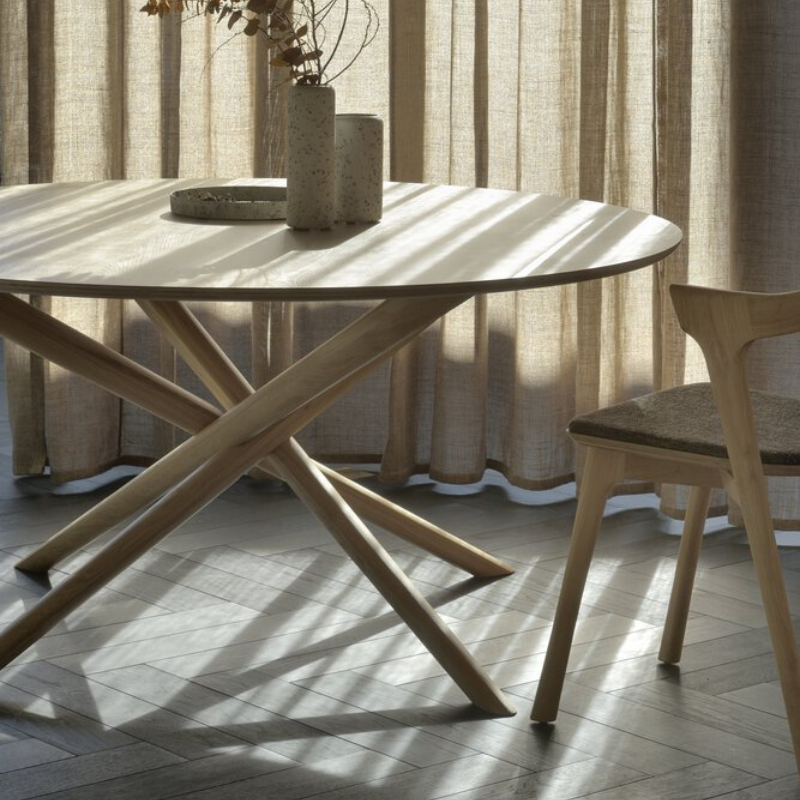 The Bok Upholstered Dining Chair from Ethnicraft in a lounge.