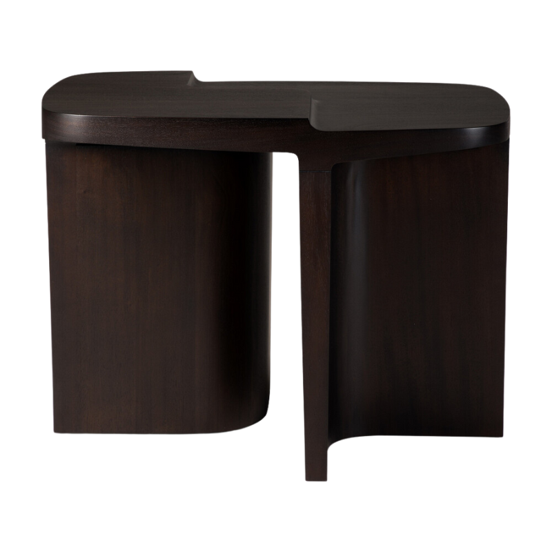 The Brutalist Rectangular Side Table by Ethnicraft from the front side.