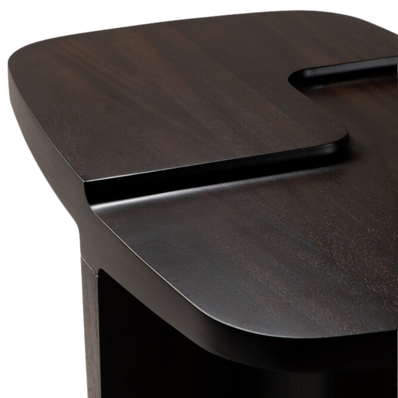 The Brutalist Side Table by Ethnicraft from an angle.