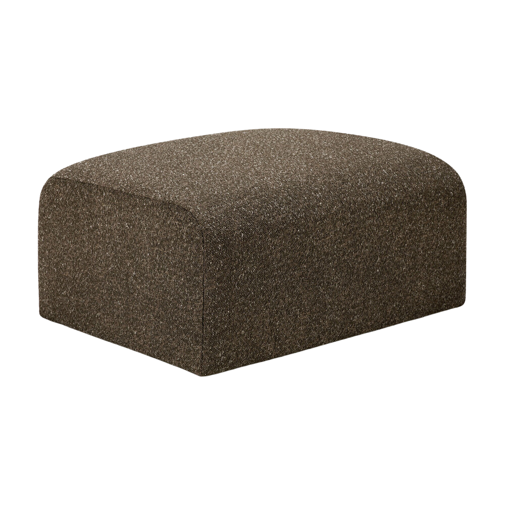 The Cedar Bulky Footstool from Ethnicraft with a side angle.