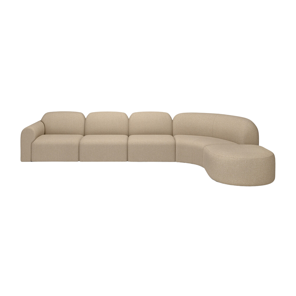 The Bulky Modular Semi-Circle Round Sofa Set Right Almond from Ethnicraft.