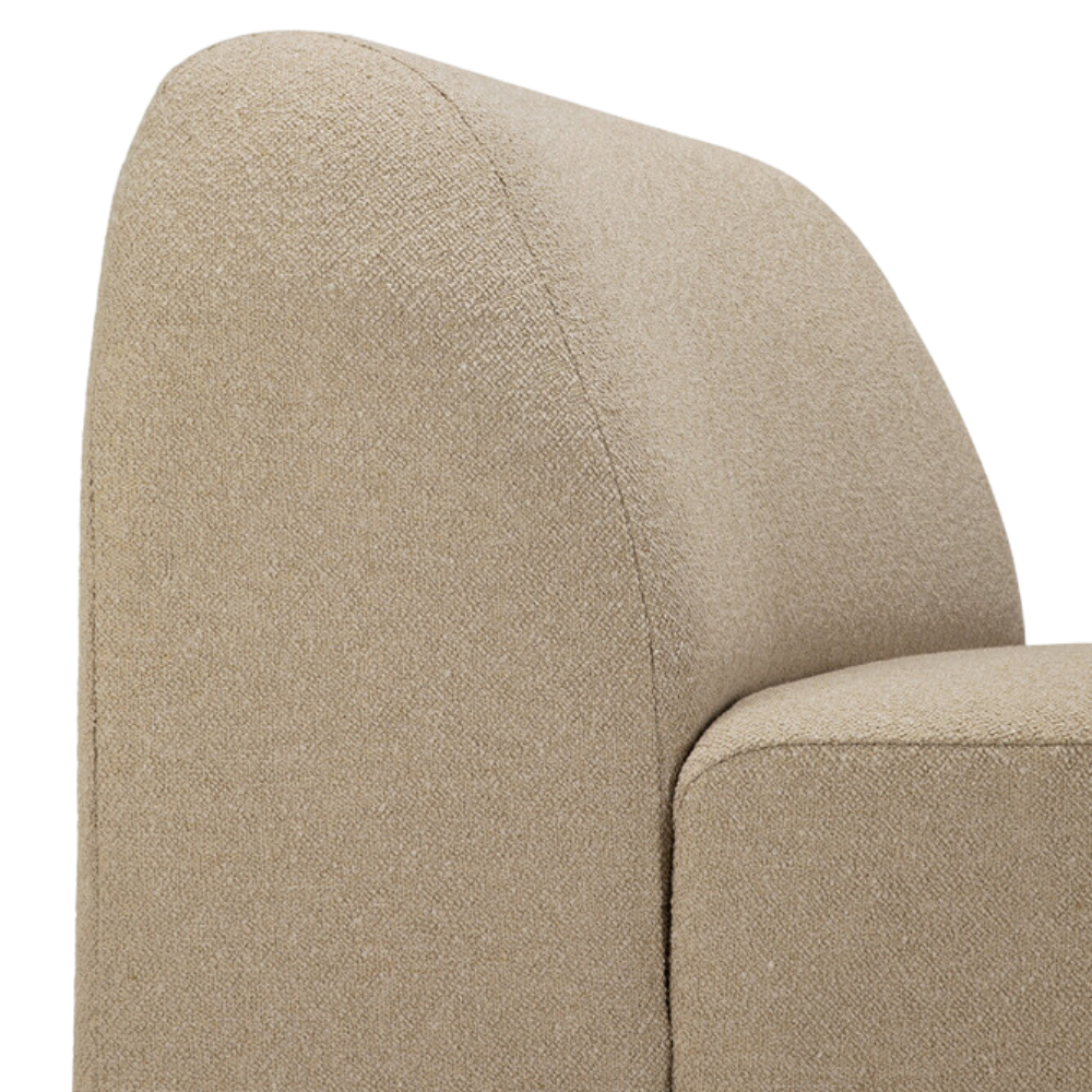 The Bulky Modular Sofa 45 Degrees Round Corner Almond from Ethnicraft with a backrest close up.
