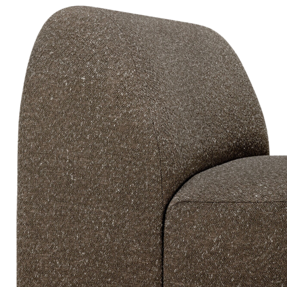 The Bulky Modular Sofa 45 Degrees Round Corner Cedar from Ethnicraft with a backrest close up.