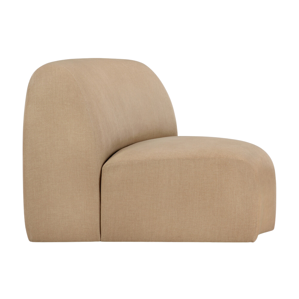 The Bulky Modular Sofa 45 Degrees Round Corner by Ethnicraft from the side angle.