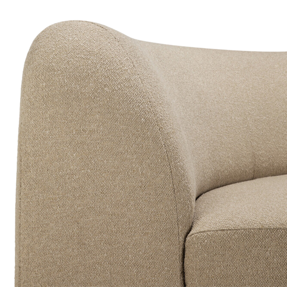 The Bulky Modular Sofa 90 Degrees Round Corner Almond by Ethnicraft from the backrest close up.